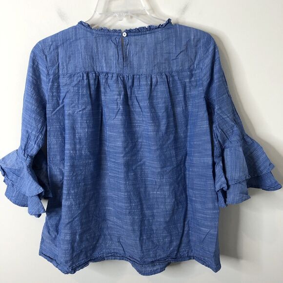Ann Taylor Loft Outlet Women's 3/4 Bell Sleeve Blouse w/Lace Detail Size Small - Picture 8 of 9